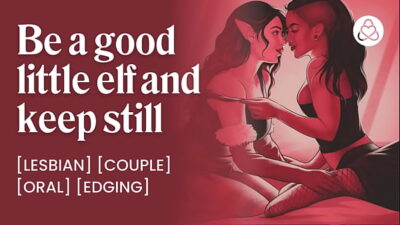 Lesbian couple double dildo orgasm | Elf cosplay lingerie fantasy | ASMR pussy licking